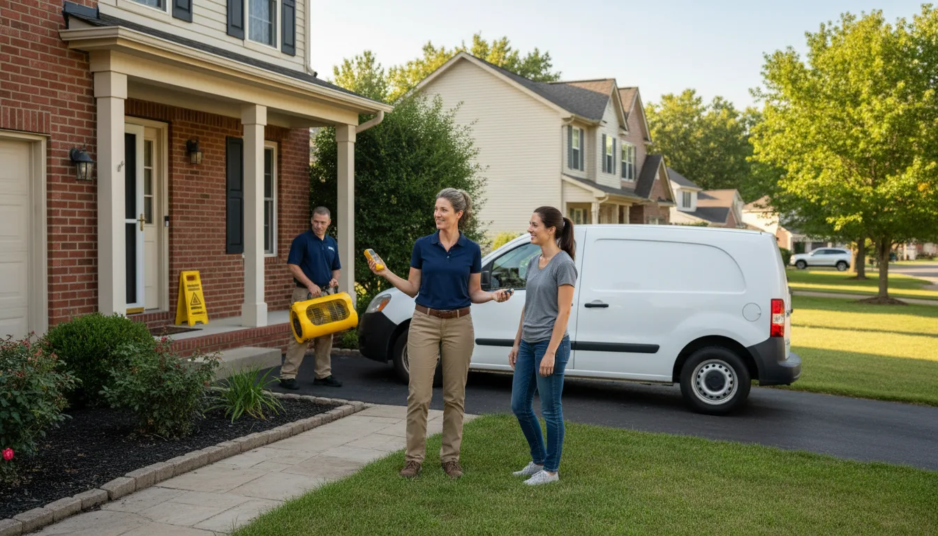 Residential water damage restoration in Buda, IL